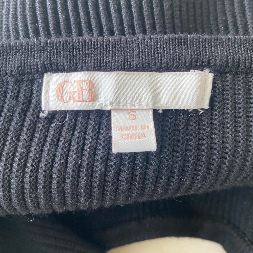 GB Black Ribbed Knit Top Small black - Picture 3 of 4